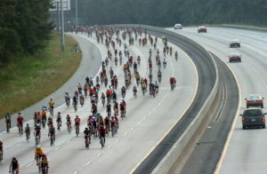 Riding down 400 South - Photo from AJC.com