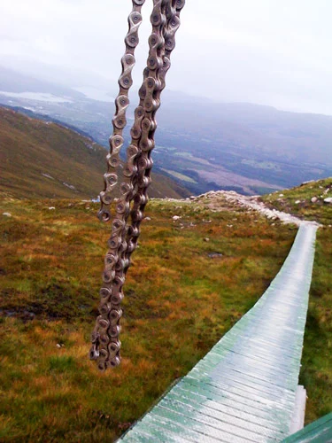 Hanging Chain on Downhill Mountain Biking Run