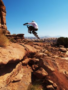 Chad Riding In Moab On The Hayes Stroker Ace MTB Brakes