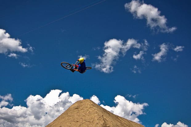 Sideways Dirt Jump Mountain Biking