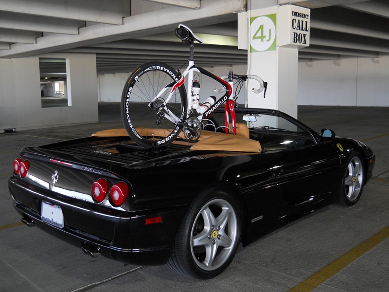 Creative Racking How To Carry A Road Bike On A Ferrari F355 Spider Bike198