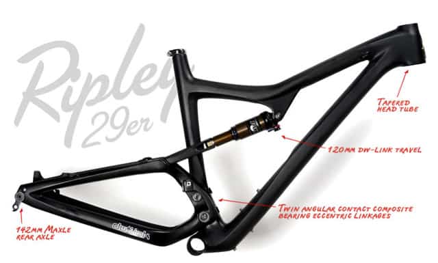 News Ibis Cycles Ripley 29 120mm DW Link Carbon 29er MTB Frame